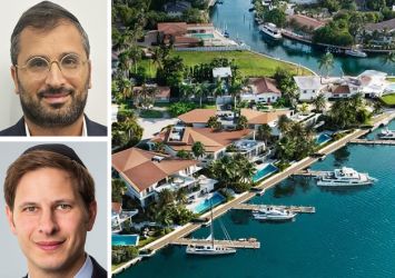 Meridian Capital Group's Eli Finkel (top) and Rael Gervis, and 1000 NW 72nd Street.
