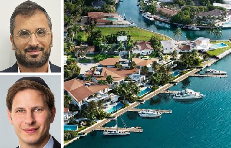 Meridian Capital Group's Eli Finkel (top) and Rael Gervis, and 1000 NW 72nd Street.