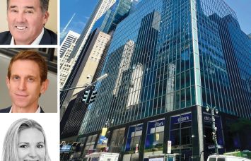 JLL's Frank Doyle (top), David Kleiner (center), and Carlee Palmer (bottom), and 330 Madison Avenue.
