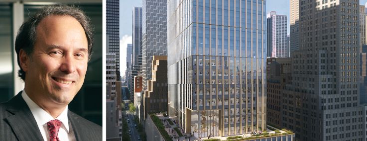 Extell founder and Chairman Gary Barnett and 570 Fifth Avenue.