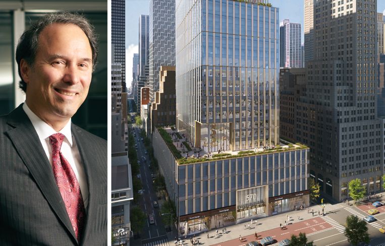 Extell founder and Chairman Gary Barnett and 570 Fifth Avenue.
