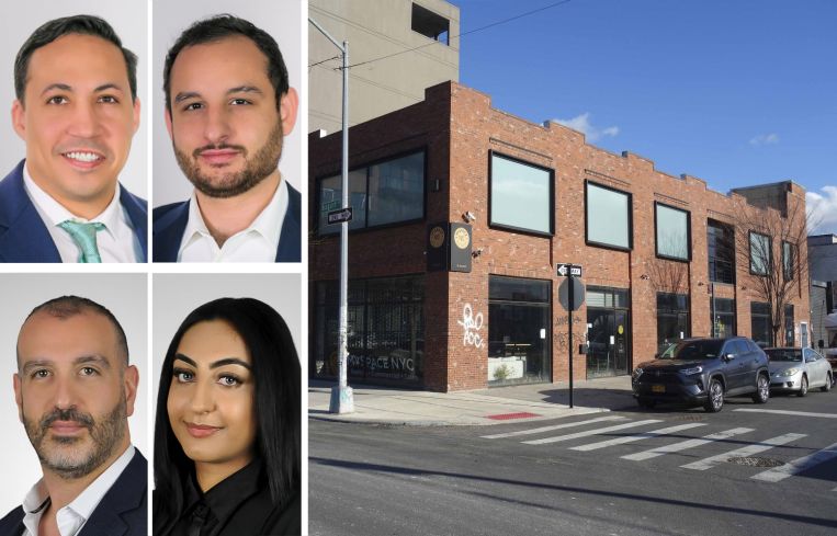KSR's George Lisa (clockwise from top left), Nathan Aballi, Divyaa Sarin, and Ohad Babo, and 94 Bogart Street, Brooklyn.