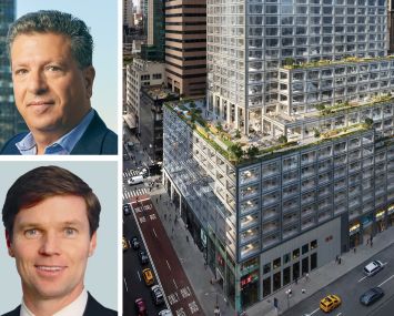 CBRE's Howard Fiddle (top) and Michael Geoghegan, and 660 Fifth Avenue.
