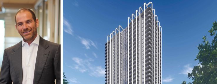 Calta Group's CEO Ignacio Caltagirone and a rendering of Calta Group's planned development at 1415 Northwest 13th Terrace, Miami.