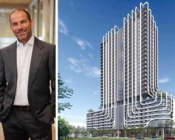 Calta Group's CEO Ignacio Caltagirone and a rendering of Calta Group's planned development at 1415 Northwest 13th Terrace, Miami.