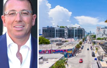 Joe Sitt, chairman of Thor Equities, and a view looking along Northwest Second Avenue, Miami.