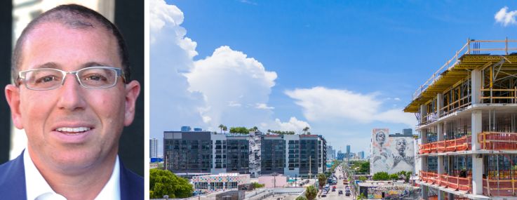 Joe Sitt, chairman of Thor Equities, and a view looking along Northwest Second Avenue, Miami.