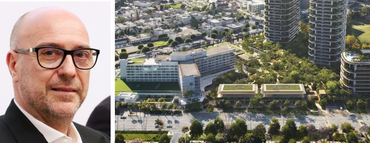 Cain International's Jonathan Goldstein (top), Dolce & Gabbana's Alfonso Dolce (bottom), and a rendering of One Beverly Hills.