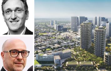 Cain International's Jonathan Goldstein (top), Dolce & Gabbana's Alfonso Dolce (bottom), and a rendering of One Beverly Hills.
