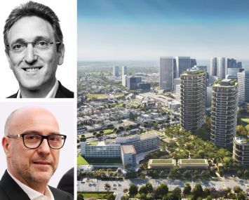 Cain International's Jonathan Goldstein (top), Dolce & Gabbana's Alfonso Dolce (bottom), and a rendering of One Beverly Hills.
