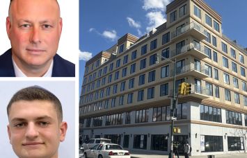 Augenbaum Realty's Josh Augenbaum (top) and Murray Mizrachi (bottom), and 2700 Church Avenue, Brooklyn.