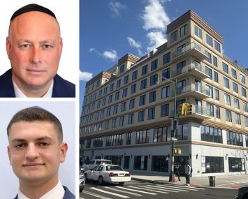 Augenbaum Realty's Josh Augenbaum (top) and Murray Mizrachi (bottom), and 2700 Church Avenue, Brooklyn.
