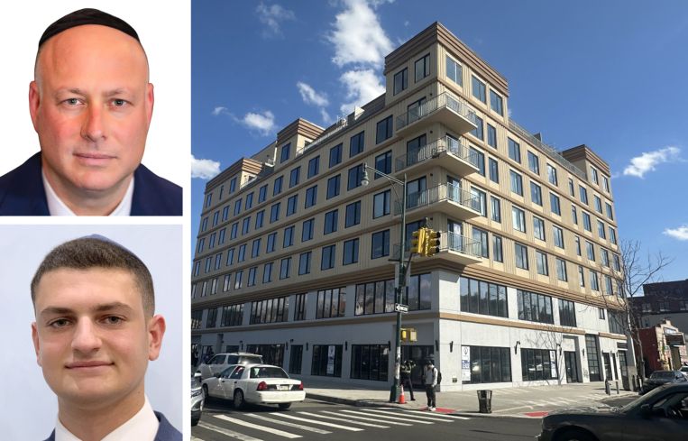 Augenbaum Realty's Josh Augenbaum (top) and Murray Mizrachi (bottom), and 2700 Church Avenue, Brooklyn.