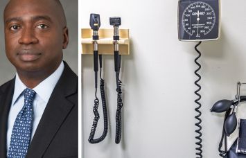Morgan Stanley's Kwasi Benneh and a medical office.