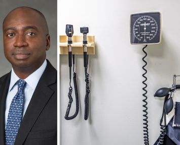 Morgan Stanley's Kwasi Benneh and a medical office.
