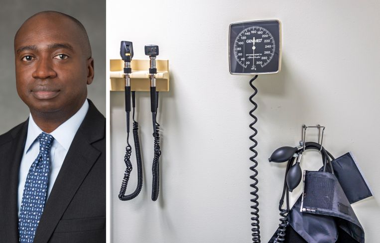 Morgan Stanley's Kwasi Benneh and a medical office.