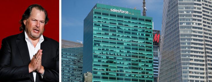 Salesforce Chair and CEO Marc Benioff and Salesforce Tower New York.