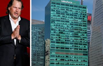 Salesforce Chair and CEO Marc Benioff and Salesforce Tower New York.