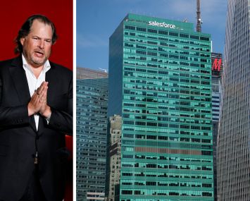 Salesforce Chair and CEO Marc Benioff and Salesforce Tower New York.
