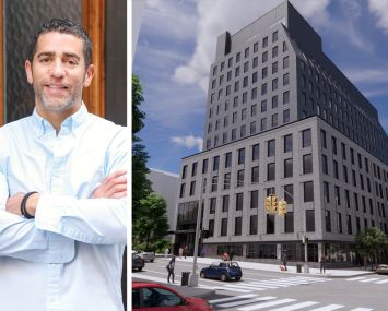 Slate Property Group's Martin Nussbaum and a rendering of 1578 Lexington Avenue.