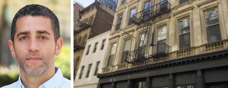 Slate Property Group's Martin Nussbaum (top), Avenue Realty Capital's Udi Kore (bottom), and 81 Franklin Street.