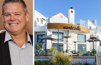 Pacifica Hotels CEO Matt Marquis and the Sandcastle Hotel in Pismo Beach, Calif.