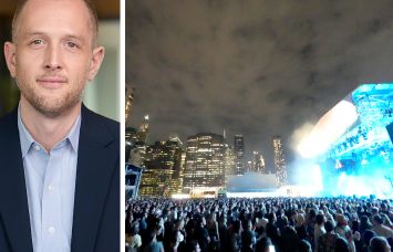 Seaport Entertainment Group CEO Matt Partridge and a concert at Pier 17.