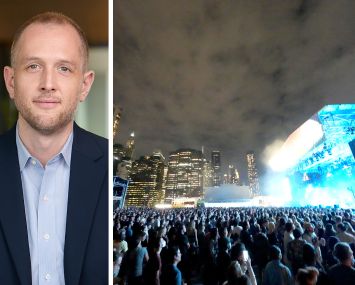 Seaport Entertainment Group CEO Matt Partridge and a concert at Pier 17.