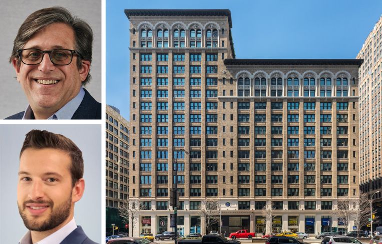 Williams Equities's Michael Cohen (top), Colliers's Mac Roos (bottom), and 470 Park Avenue South.