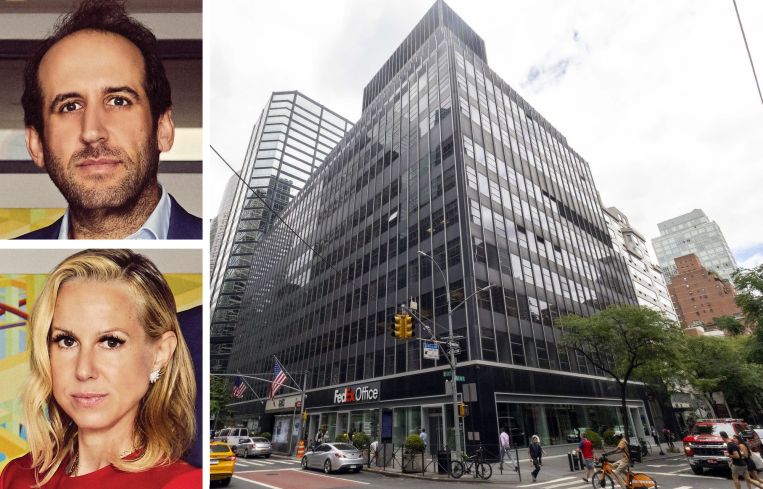 Rudin Management's Michael Rudin (top) and Samantha Rudin Earls, and 845 Third Avenue.