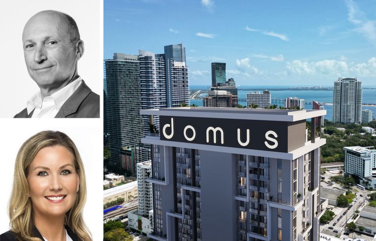 North Development founding Partner and Director Ricardo Dunin (top), Bayview PACE Head of C-PACE Anne Hill (bottom), and a rendering of Domus Brickell Center.