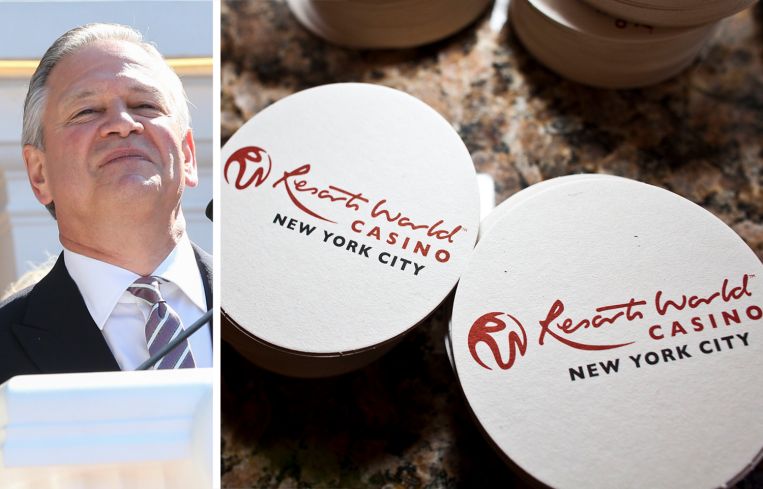 Genting Americas East President Robert DeSalvio and coasters at Resorts World Casino New York City.