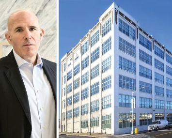 RXR Realty CEO Scott Rechler and the Standard Motor Products Building in Queens.