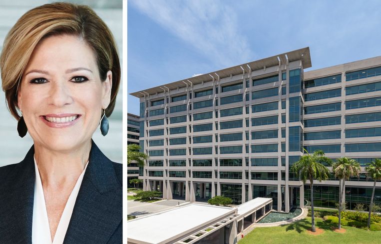 Blanca Commercial Real Estate founder and CEO Tere Blanca and the Waterford Business District.