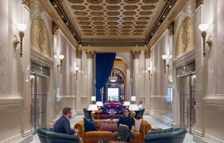 The great hall is used for town halls, speaking events, and as a space for a meeting or some lunch.