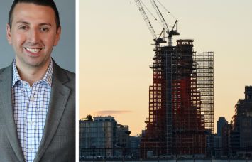 CoStar's Victor Rodriguez and a residential development in the Hudson Square neighborhood of Manhattan.