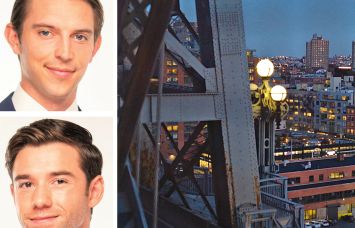 Colliers's Zach Redding (top) and Dylan Kane (bottom), and Williamsburg, Brooklyn.