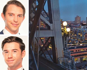 Colliers's Zach Redding (top) and Dylan Kane (bottom), and Williamsburg, Brooklyn.