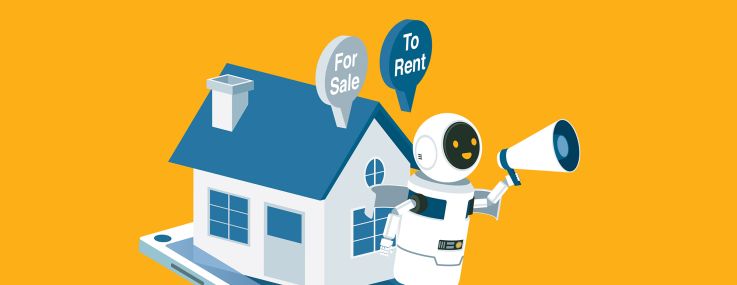 A robot realtor selling a home.