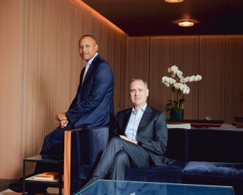 Chris Lee (left) and Matt Salem of KKR at 30 Hudson Yards.