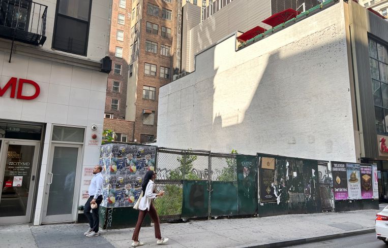 A development site at 140 Fulton Street.