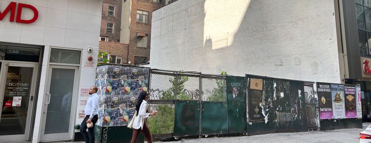 A development site at 140 Fulton Street.