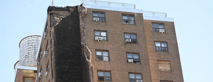 An apartment building at 207 Alexander Avenue in the Bronx, which partially collapsed on Oct. 1/