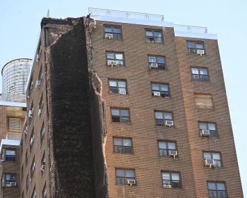 An apartment building at 207 Alexander Avenue in the Bronx, which partially collapsed on Oct. 1/