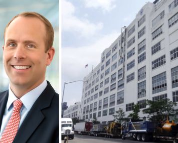 Alek Roomet, managing director at Värde Partners, and 630 Flushing Avenue, Brooklyn.