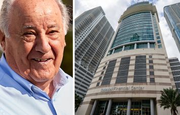 Zara founder Amancio Ortega and 1111 Brickell Avenue, Miami.