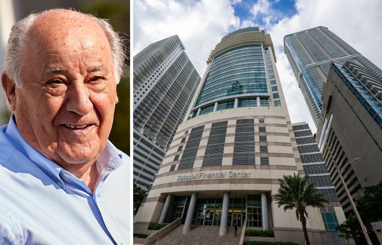 Zara founder Amancio Ortega and 1111 Brickell Avenue, Miami.