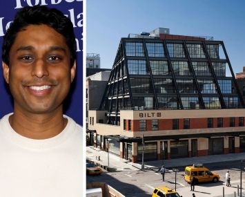 Bilt CEO Ankur Jain and a rendering of 837 Washington Street.