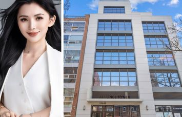 B Square Realty's Barbie Li and 133-20 41st Road in Flushing, Queens.