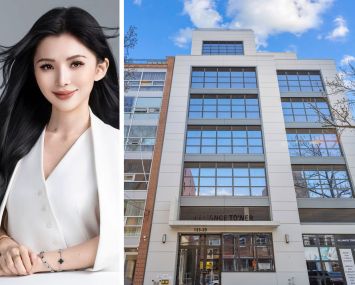 B Square Realty's Barbie Li and 133-20 41st Road in Flushing, Queens.